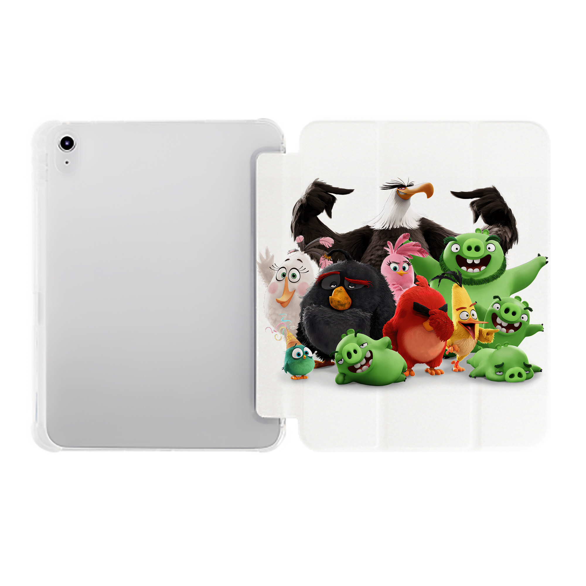 （画像用） Angry Birds アングリーバード IPad ケース ペン収納付き 三つ折りスタンド PUレザー×シリコン 対応機種9.5/10.5/10.9インチ
